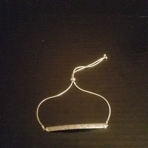 Sterling Silver Diamond Adjustable Bracelet